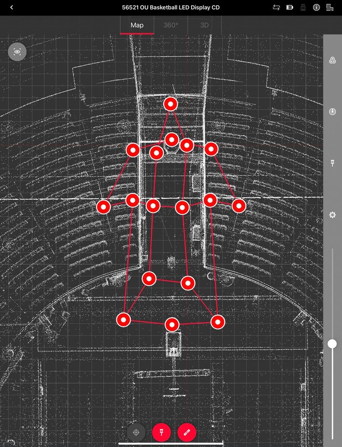 Site plan of scan locations surrounding the player’s entrance tunnel. Site plan of scan locations surrounding the player’s entrance tunnel.