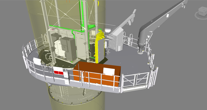 3D model of the monopile concrete foundation. 3D model of the monopile concrete foundation.