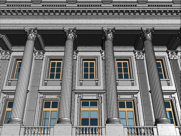 3D BIM model of historic building in Philadelphia