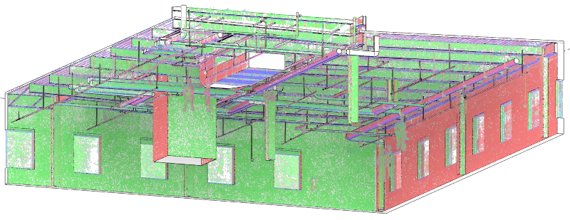 Point cloud overlayed on 3D model Point cloud overlayed on 3D model