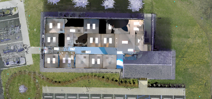 3D Scanning NavVis and RTC in Cyclone point cloud data in plan view