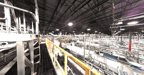 Colorized point cloud of manufacturing line