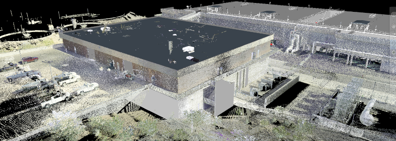 Point clouds provide an accurate map and layout of the building or site. Point Cloud of Facilit 3.png