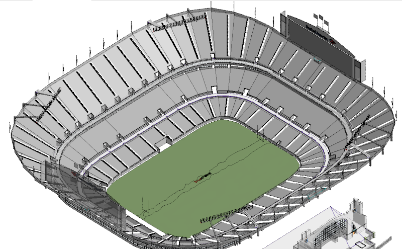 3D Laser Scanning STADIUM IN REVIT WITIH TRANSPARENCY Connecticut
