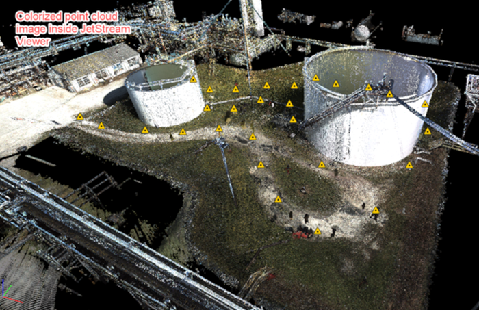 Colorized point cloud image inside Jetstream Viewer.